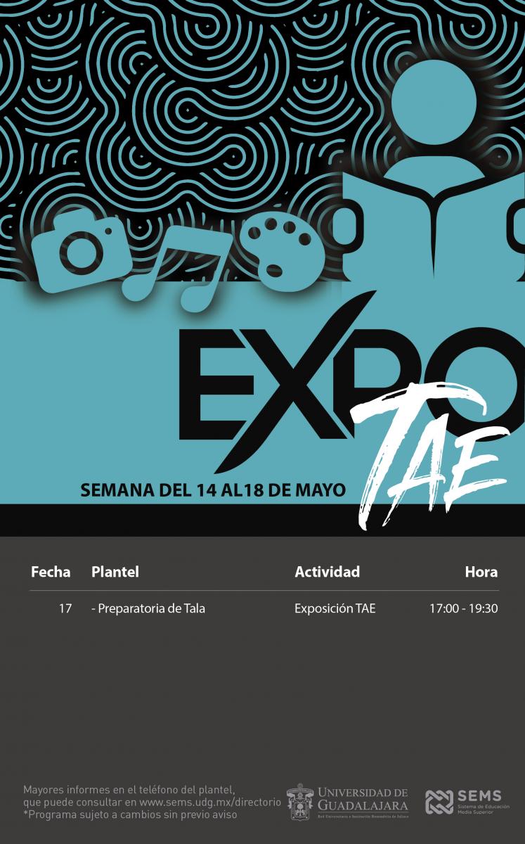 Calendario de actividades de Expo TAE de la semana del 14 al 18 de mayo