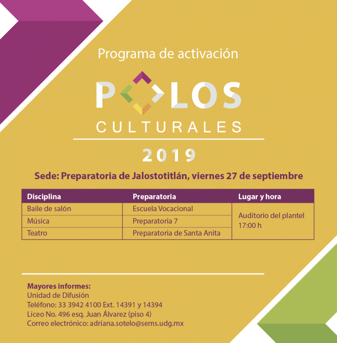 Programa de activación Polos Culturales 2019 sede en Jalostotitlán
