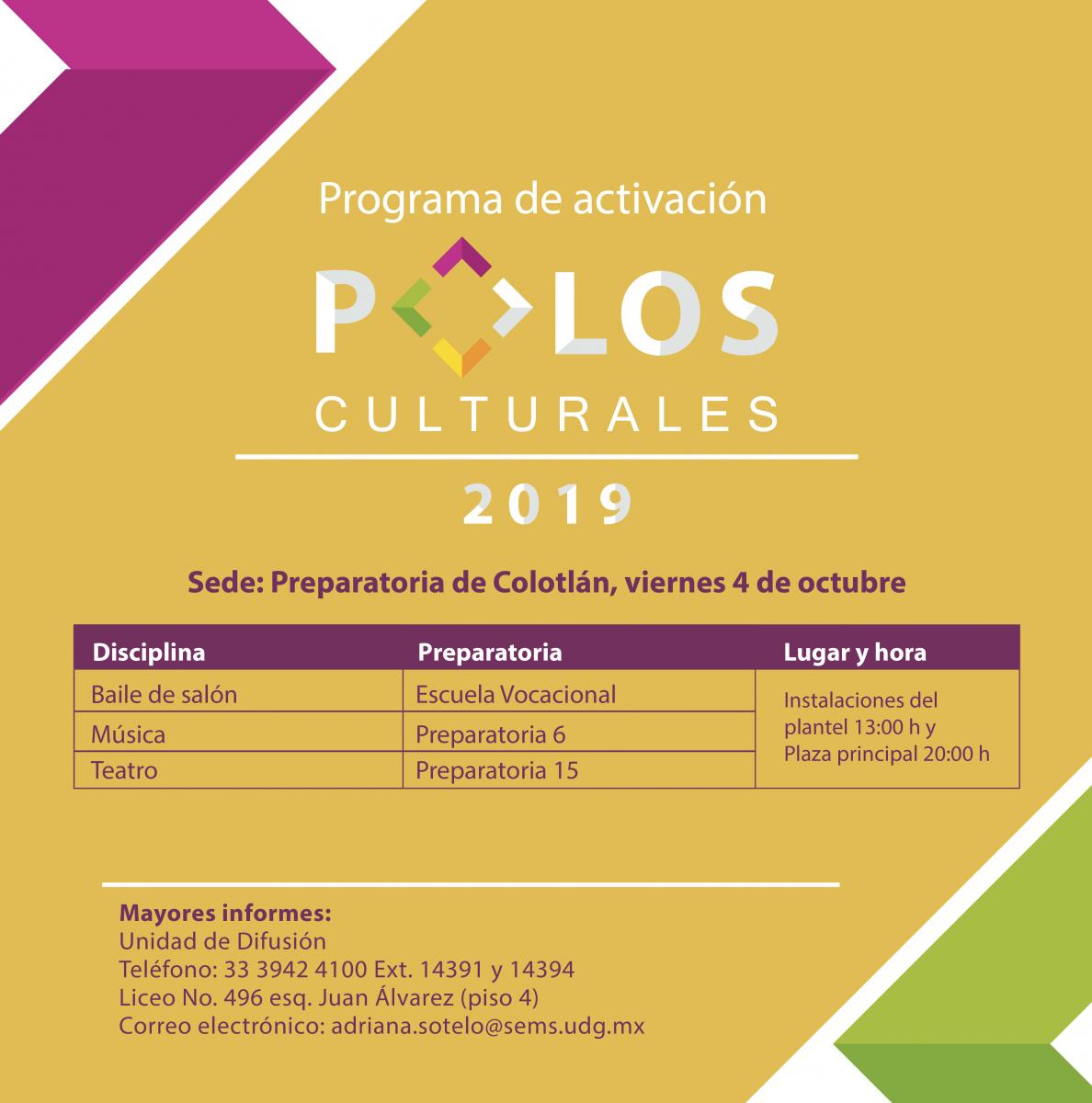 Programa de activación Polos Culturales 2019 sede en Colotlán