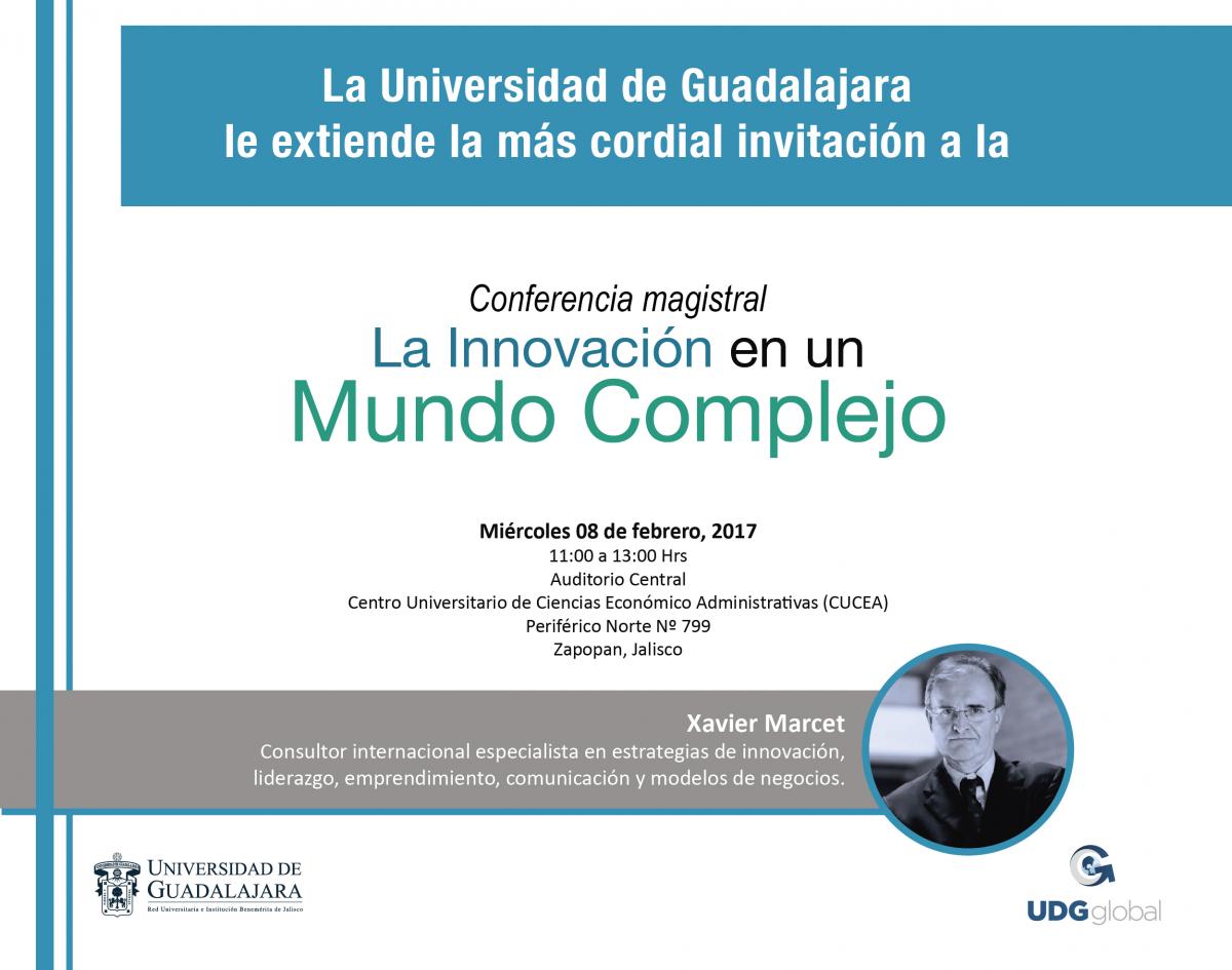Conferencia magistral Xavier Marcet, La Innovación en un Mundo Complejo
