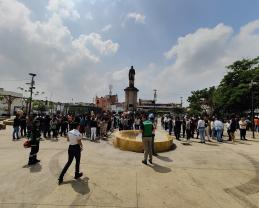 Responde de manera oportuna personal del SEMS al evacuar edificio Valentín Gómez Farías, ante sismo