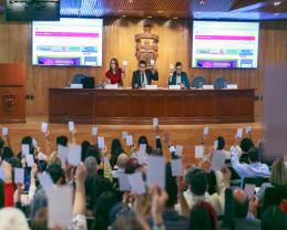 Toman protesta representantes de Prepas UDG elegidos para conformar el CUEMS 2022-2023