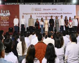 Acompaña el rector Ricardo Villanueva Lomelí a la presidenta Claudia Sheinbaum a inauguración de la Universidad Rosario Castellanos, en Chiapas